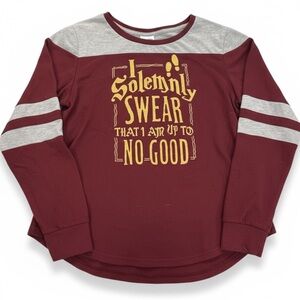 Harry Potter Burgundy and Gray Long Sleeve Tee